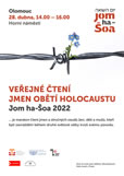 Veřejné čtení jmen obětí holocaustu – Jom ha-Šoa 28.4.